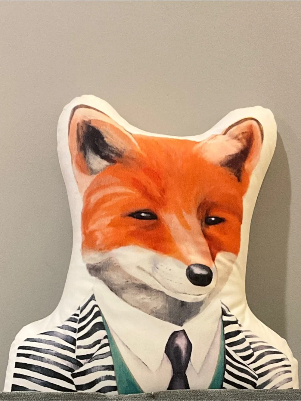 Decorative Fox Accent Pillow in Orange and White